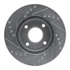 R1 95-04 Ford CONTOUR Front Right Drilled & Slotted Silver Brake Rotor