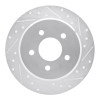 R1 91-95 Ford Crown Victoria Rear Right Drilled & Slotted Silver Brake Rotor