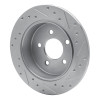 R1 91-95 Ford Crown Victoria Rear Left Drilled & Slotted Silver Brake Rotor