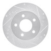 R1 91-94 Ford Crown Victoria Front Right Drilled & Slotted Silver Brake Rotor