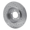 R1 03-05 Lincoln AVIATOR Rear Left Drilled & Slotted Silver Brake Rotor