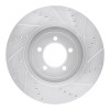 R1 03-05 Lincoln AVIATOR Front Left Drilled & Slotted Silver Brake Rotor