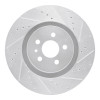 R1 15-21 Ford FusIon Front Right Drilled & Slotted Silver Brake Rotor