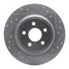 R1 15-24 Ford FusIon Rear Right Drilled & Slotted Silver Brake Rotor