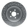 R1 15-24 Ford FusIon Rear Right Drilled & Slotted Silver Brake Rotor