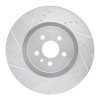 R1 15-21 Ford Edge Front Left Drilled & Slotted Silver Brake Rotor