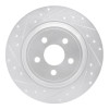 R1 15-24 Ford Edge Rear Left Drilled & Slotted Silver Brake Rotor