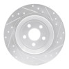 R1 15-24 Ford Edge Rear Left Drilled & Slotted Silver Brake Rotor