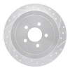 R1 03-11 Lincoln Town Car Rear Right Drilled & Slotted Silver Brake Rotor