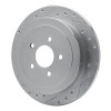 R1 03-11 Lincoln Town Car Rear Left Drilled & Slotted Silver Brake Rotor