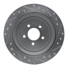 R1 03-11 Lincoln Town Car Rear Left Drilled & Slotted Silver Brake Rotor