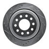 R1 03-11 Lincoln Town Car Rear Left Drilled & Slotted Silver Brake Rotor EDZ-55003L