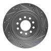 R1 03-11 Lincoln Town Car Rear Left Drilled & Slotted Silver Brake Rotor EDZ-55003L