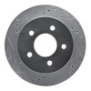 R1 91-92 Lincoln Mark VII Rear Left Drilled & Slotted Silver Brake Rotor