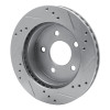 R1 91-92 Lincoln Mark VII Rear Left Drilled & Slotted Silver Brake Rotor