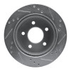 R1 91-92 Lincoln Mark VII Rear Left Drilled & Slotted Silver Brake Rotor