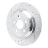 R1 22-25 Ford Maverick Rear Left Drilled & Slotted Silver Brake Rotor