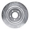 R1 20-25 Ford Mustang Rear Right Drilled & Slotted Silver Brake Rotor