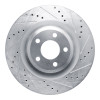 R1 20-25 Ford Explorer Front Right Drilled & Slotted Silver Brake Rotor