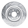 R1 20-25 Ford Police Interceptor Utility Rear Left Drilled & Slotted Silver Brake Rotor