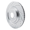 R1 20-25 Ford Police Interceptor Utility Rear Left Drilled & Slotted Silver Brake Rotor