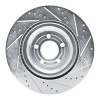 R1 20-25 Ford Police Interceptor Utility Rear Left Drilled & Slotted Silver Brake Rotor
