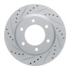 R1 19-25 Ford BRONCO Front Left Drilled & Slotted Silver Brake Rotor