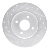 R1 18-22 Ford Ecosport Rear Right Drilled & Slotted Silver Brake Rotor