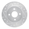 R1 18-22 Ford Ecosport Rear Left Drilled & Slotted Silver Brake Rotor