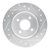R1 18-22 Ford Ecosport Rear Left Drilled & Slotted Silver Brake Rotor