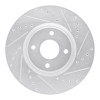 R1 18-22 Ford Ecosport Front Right Drilled & Slotted Silver Brake Rotor