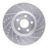 R1 17-20 Lincoln MKZ Front Right Drilled & Slotted Silver Brake Rotor
