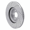 R1 17-20 Lincoln MKZ Front Right Drilled & Slotted Silver Brake Rotor