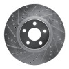 R1 17-20 Lincoln MKZ Front Left Drilled & Slotted Silver Brake Rotor