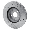 R1 17-20 Lincoln MKZ Front Left Drilled & Slotted Silver Brake Rotor