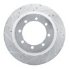 R1 11-22 Ford F-450 Super Duty Rear Left Drilled & Slotted Silver Brake Rotor