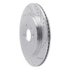 R1 13-19 Ford Police Interceptor Sedan Rear Right Drilled & Slotted Silver Brake Rotor