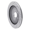 R1 13-19 Ford Police Interceptor Sedan Rear Right Drilled & Slotted Silver Brake Rotor
