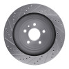 R1 13-19 Ford Police Interceptor Sedan Rear Right Drilled & Slotted Silver Brake Rotor