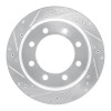 R1 08-25 Ford E-150 Rear Left Drilled & Slotted Silver Brake Rotor