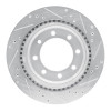 R1 08-25 Ford E-150 Rear Left Drilled & Slotted Silver Brake Rotor