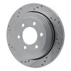 R1 07-17 Ford ExpeditIon Rear Left Drilled & Slotted Silver Brake Rotor