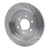 R1 07-17 Ford ExpeditIon Rear Left Drilled & Slotted Silver Brake Rotor