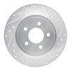R1 05-08 Ford Escape Rear Right Drilled & Slotted Silver Brake Rotor