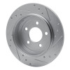 R1 05-08 Ford Escape Rear Left Drilled & Slotted Silver Brake Rotor