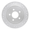 R1 03-05 Ford Explorer Sport Rear Right Drilled & Slotted Silver Brake Rotor