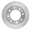 R1 99-04 Ford F-350 Super Duty 2WD Rear Right Drilled & Slotted Silver Brake Rotor