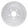 R1 95-03 Ford Windstar Rear Right Drilled & Slotted Silver Brake Rotor
