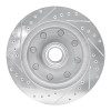 R1 95-04 Ford E-350 Econoline Front Right Drilled & Slotted Silver Brake Rotor