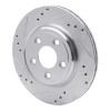 R1 00-06 Ford Thunderbird Rear Left Drilled & Slotted Silver Brake Rotor